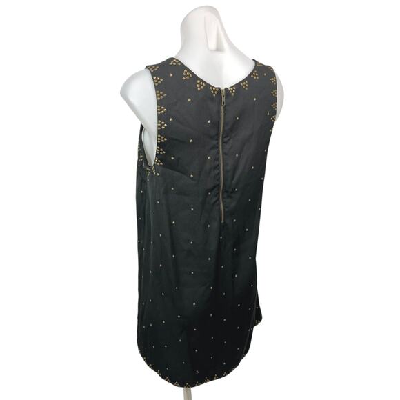 Free People SoHo Black Studded Embroidered Sleeveless Tank Mini Dress Size 6 - Picture 5 of 8
